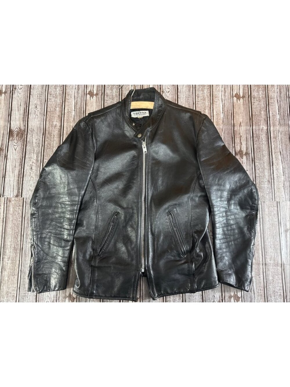 Vanson Associates Boston Cafe Racer Leather Jacket sz 40 Made USA Vintage 70's